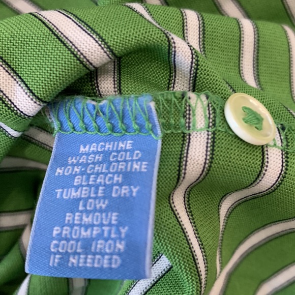 {Fairway & Greene}Mens Sz L Green/White Striped Polo - Picture 5 of 5
